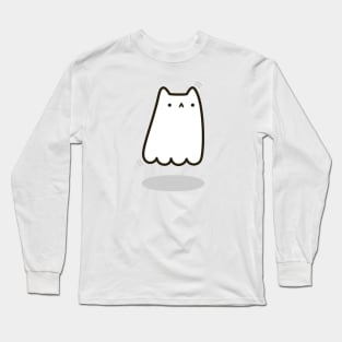 Cute spooky ghost kitty cat Long Sleeve T-Shirt